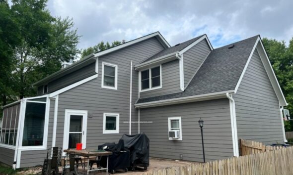 James Hardie Aged Pewter Siding in Olathe, KS | Sure Point Exteriors